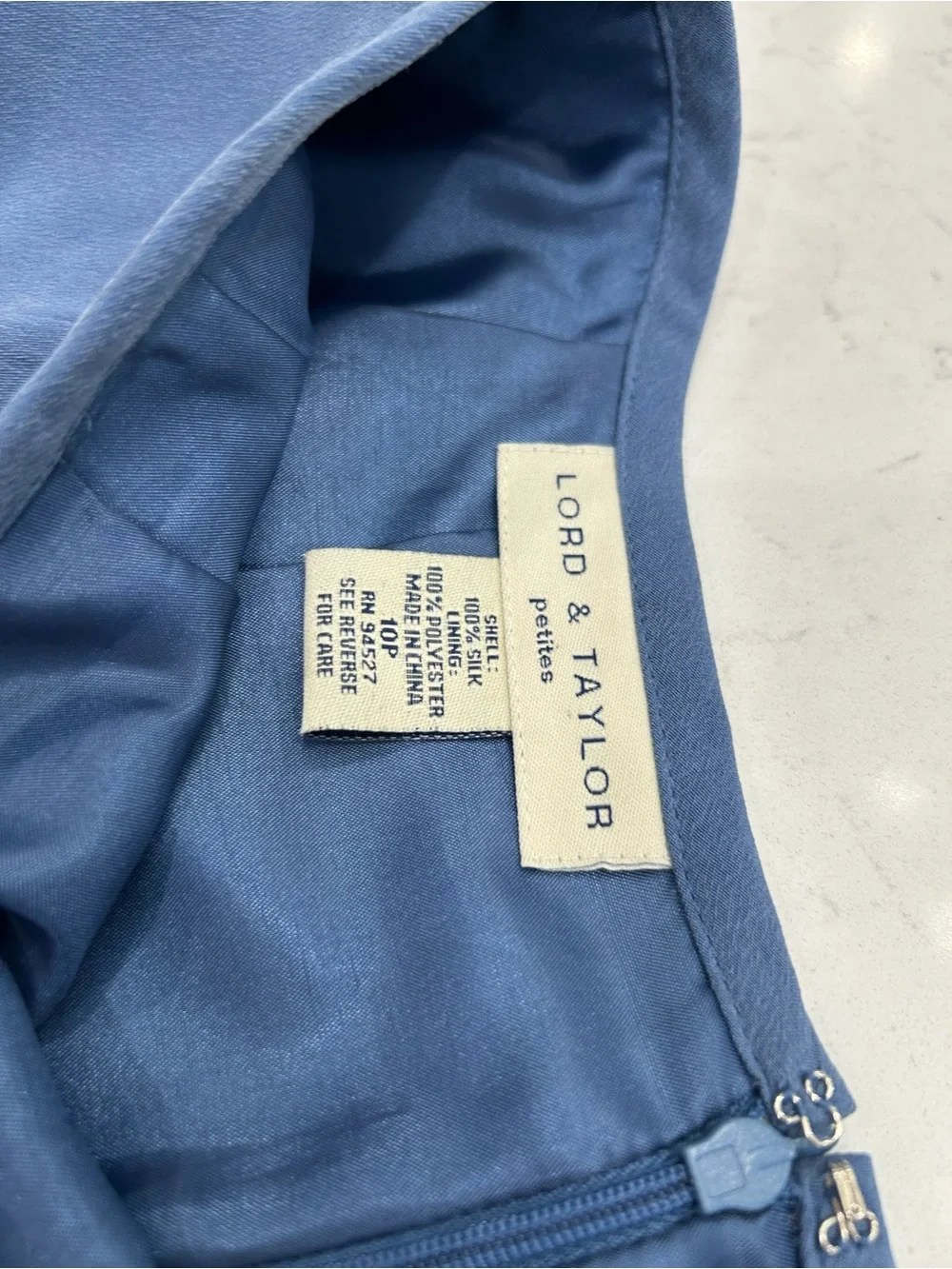 Lord & Taylor Petite Light Blue Skirt Suit 3 pc Set-SILK